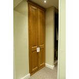 A Solid Wood Fitted 7 shelf Shoe Wardrobe Display, 2300mm h x 885mm w x 295mm dp.