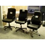 3 High Back Office Swivel Armchairs.