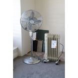 A Floorstanding Fan and an Electric Radiator.