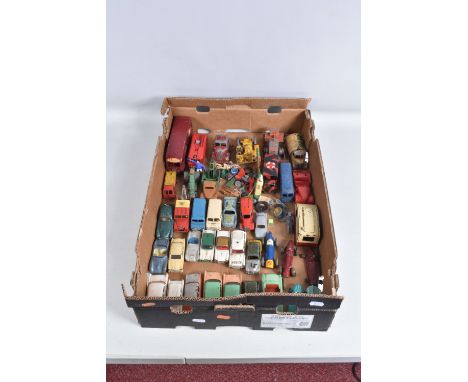 A QUANTITY OF UNBOXED AND ASSORTED PLAYWORN DIECAST VEHICLES, to include Spot-On Ford Zodiac with lights, No.100sl, Jaguar XK