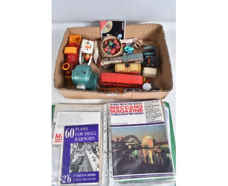 A QUANTITY OF ASSORTED TOYS, to include Mettoy Castoys Streamline Bus, No.820, later in version in red with opening door, Reg