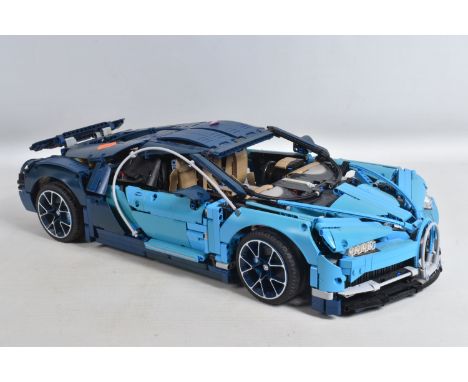 A BUILT LEGO TECHNIC BUGATTI CHIRON, model 42083, approximate 57cm in length, appears largely complete, but may be missing so