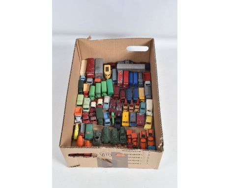 A QUANTITY OF UNBOXED AND ASSORTED PLAYWORN MATCHBOX DIECAST VEHICLES, majority are 1-75 series regular wheels versions, to i