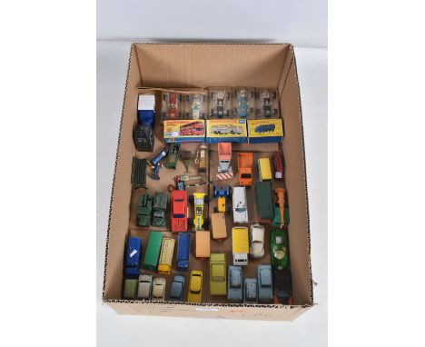 A QUANTITY OF MATCHBOX 1-75 SERIES MODELS, to include boxed Foden 8-wheel Sugar Container - Tate &amp; Lyle, No.10, black pla