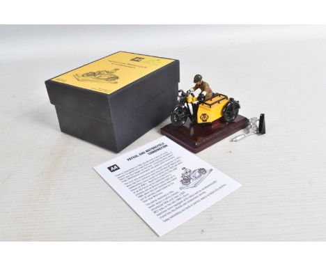A BOXED A.A. PATROL AND MOTORCYCLE COMBINATION, hand made by Gerry Ford, in very good condition except that engine and exhaus