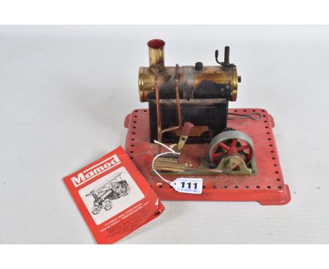 AN UNBOXED MAMOD LIVE STEAM STATIONARY ENGINE, No.SE2a, not tested, in playworn condition with marking and wear, has been fir