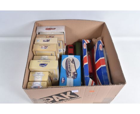 A QUANTITY OF MAINLY BOXED CORGI CLASSICS BUS AND COACH MODELS, to include Guy Arab Utility - London Transport, No.97203, wit