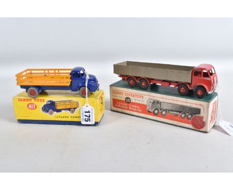A BOXED DINKY SUPERTOYS FODEN 8-WHEEL WAGON, No.501, red 1st type cab with silver flash, red chassis and hubs, fawn body, tow