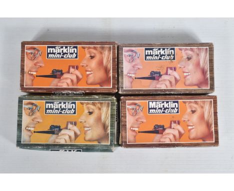 FOUR BOXED MARKLIN MINI-CLUB Z GAUGE D.B. LOCOMOTIVES, class 89 tank (8800), class 24 loco and tender (8803), class 003 loco 