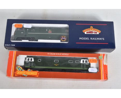 A BOXED BACHMANN OO GAUGE CLASS 42 'WARSHIP' LOCOMOTIVE, 'Glory' No.D818, B.R. green livery (32-059), with a boxed Hornby Rai