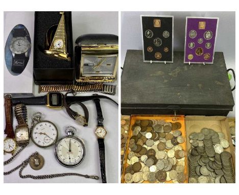 PRE-1947 UK SILVER/PART SILVER COINS and a further larger quantity of vintage and current coinage, commemorative crowns and a