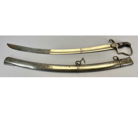 PRUSSIAN MODEL 1811 BLUCHER CAVALRY SABRE (Amended description) - 81cms broad curved fullered blade, ribbed wooden grip with 