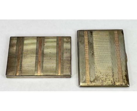 SILVER &amp; ROSE COLOURED METAL CIGARETTE CASES (2) - Birmingham hallmarks, the first dated 1942, Maker Dudley Russel Howitt