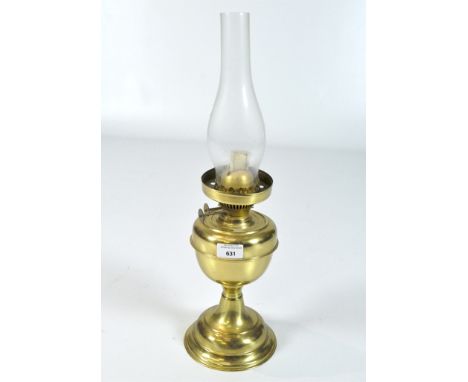 A vintage Duplex brass oil lamp, with original glass funnel, 52cm high