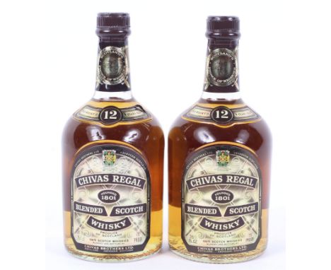 Two bottles Chival Regal blended Scotch Whisky, 12 years old, 75.7cl., 75 proof (2)