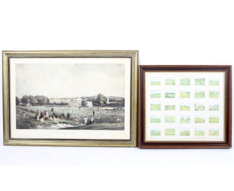 A collection of twenty five Wills's Cigarette golfing cards, 1924, framed as as: 'A Vintage Card Collection', 56 cm x 49.5 cm