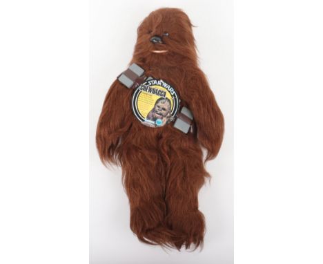 Scarce Vintage Kenner Star Wars Chewbacca Stuffed Toy, complete with original card hangar, circa 1977, in excellent to near m