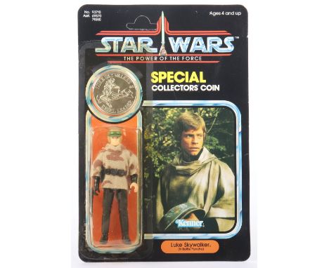 Kenner  Star Wars The Power of The Force Luke Skywalker (In battle poncho) with special collectors coin, Vintage Original Car