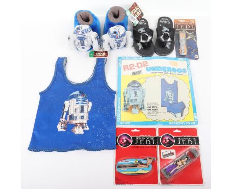 R2-D2 Star Wars Girls Fashion Underwear Set, mint sealed in packet circa 1978-79 USA, plus a loose vest top, Return of The Je