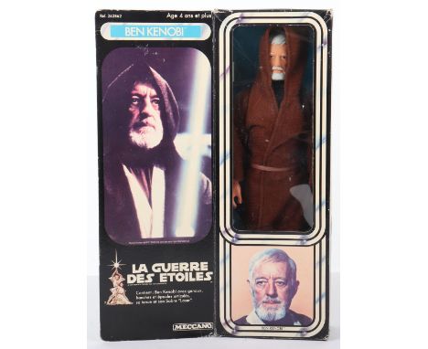 Meccano France Star Wars Large Size Action Figure Ben Kenobi, 12inch poseable figure, complete with light sabre, in near mint