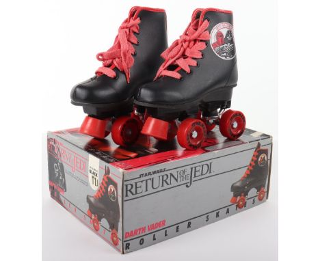 Vintage 1983 Star Wars Return of The Jedi Darth Vader Roller Skates, child size 11J, in mint unused condition, outer original