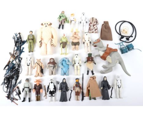 Unboxed Star Wars Tautaun with open belly feature, Hoth Wampa, three figures from Sy Snootles and the Rebo Band (missing inst