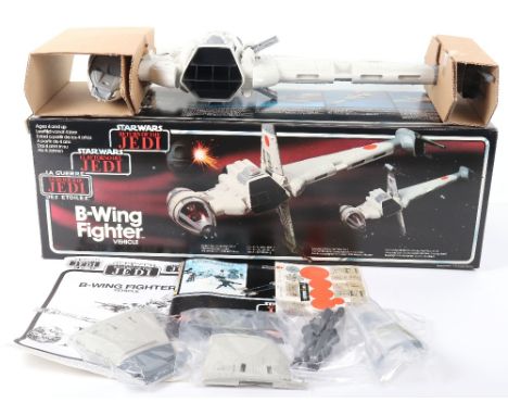 Vintage Boxed Palitoy General Mills Star Wars Return of The Jedi Tri Logo B-Wing Fighter in mint condition, accessories and p