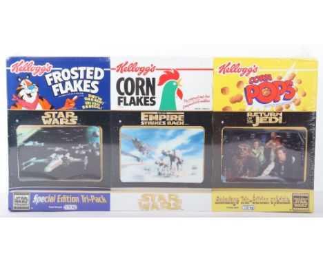 Kelloggs Star Wars Trilogy Special Edition Cereal Boxes Canadian issue 1997, special edition Tri Pack, Pop corns, Corn flakes