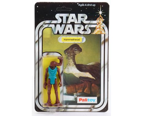 Palitoy Star Wars Hammerhead Vintage Original Carded Figure, 3 ¾ inches mint, with mint bubble on near mint 20 back unpunched