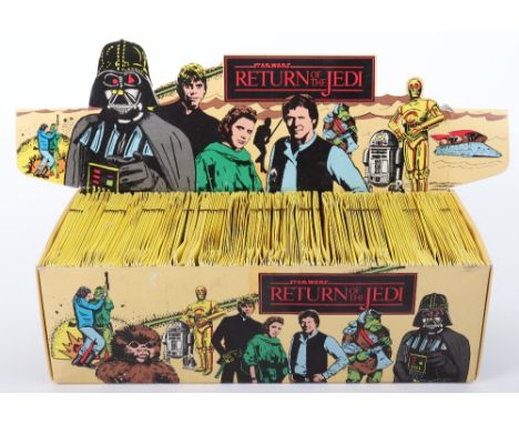 Vintage Monty Factories Holland Trade Counter Pack Star Wars Return of The Jedi Trading Cards, approx. 200 packets, in near m