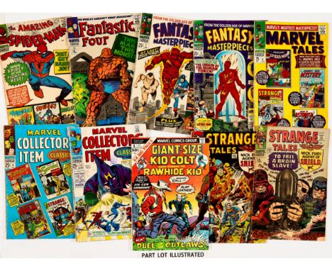 Amazing Spider-Man 38 (1963) [gd], Fantastic Four 51 (1966) [vg] with Fantasy Masterpieces 7, 9, Marvel Tales 5, 6, Marvel Co