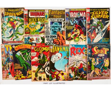 Marvel/DC 60s-70s Mix. Amazing Spider-Man 71, Amazing Adventures 4, Daredevil 72, Fantastic Four 92, Iron Man 14, 33, Silver 