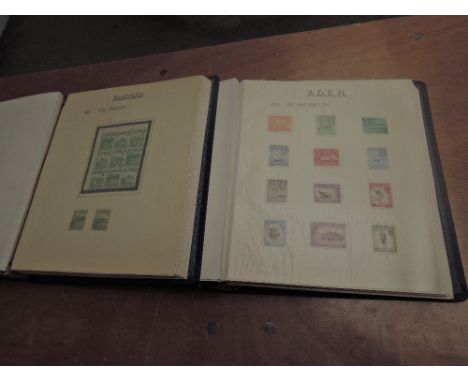Two Queen Elizabeth II Commonwealth Stamp Albums, mint &amp; used including Australia, New Zealand, Aden, Antigua, Accession,