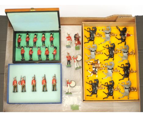 Britains - A Group of Various Unboxed Guards Regiments. Including: Set 101 'Band of The Life Guards' (post-war version) &amp;