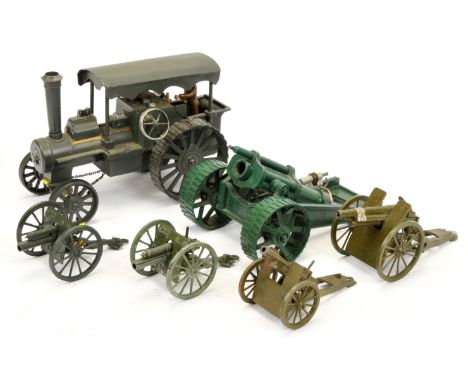 Britains &amp; Crescent - A Group of Unboxed Field Guns. Includes: Britains Set 9740 '18" Heavy Howitzer'; 2 x Crescent '18lb
