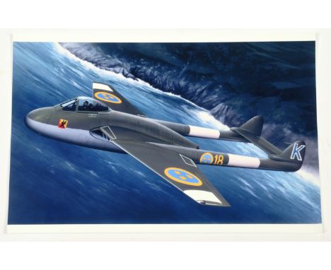 Airfix Original Artwork - De Havilland Venom. &nbsp;Dimensions: 254mm x 203mm. &nbsp;Comprising: Cibachrome print (Cibachrome
