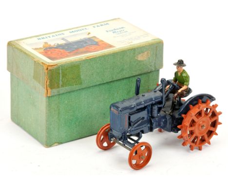 Britains Model Farm - Fordson Major Tractor (Model No. 127F), Boxed. Spudded metal wheels version, with driver &amp; original