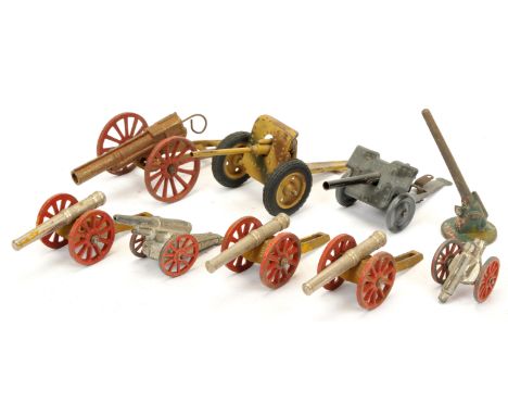 Barclay, Marklin &amp; Similar - A Group of Cannons / Field Guns. Conditions generally appear Fair to Good overall. See photo