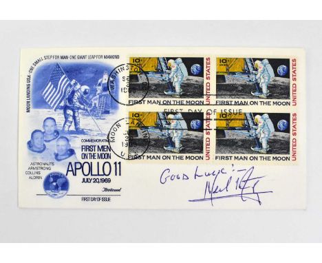 SPACE EXPLORATION; a first day cover bearing the signature of Neil Armstrong.We have not authenticated this signature, please
