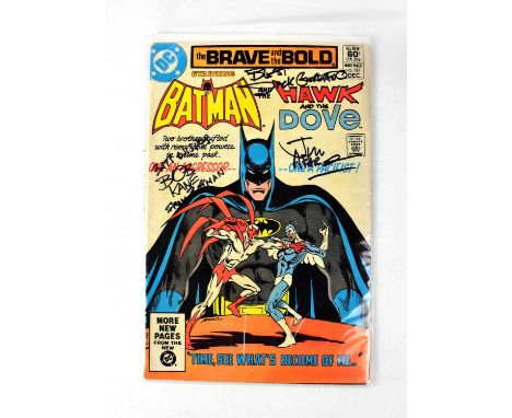 THE BRAVE AND THE BOLD STARRING BATMAN ABD THE HAWK AND THE DOVE; no.181 signed to cover Jim Aparo, Dick Giordano and Bob Kan