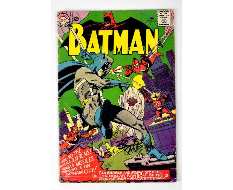 BATMAN; comic no 178, signed to cover Bob Kane.We have not authenticated these signatures, please satisfy yourself as to the 