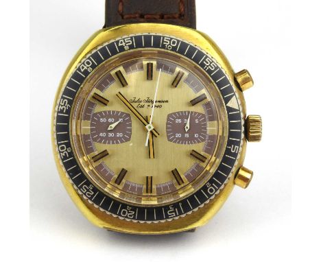 JULES JURGENSEN; a 1970s gentlemen's M-82-325 chronograph wristwatch, the circular dial set with baton numerals and two subsi