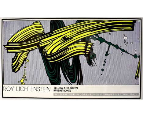 X ROY LICHTENSTEIN (b. 1923-d. 1997); a silk screen print titled 'Yellow and Green Brushstrokes', published by Universal Prin