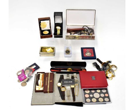 A collectors' lot to include a quantity of gentlemen's dress watches including a Sekonda example with yellow metal stretch br