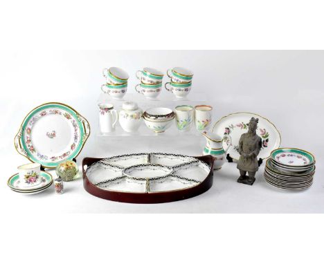 A group of early/mid-20th century ceramics to include a vintage black and white hors d'oeuvres set, a part tea service with h