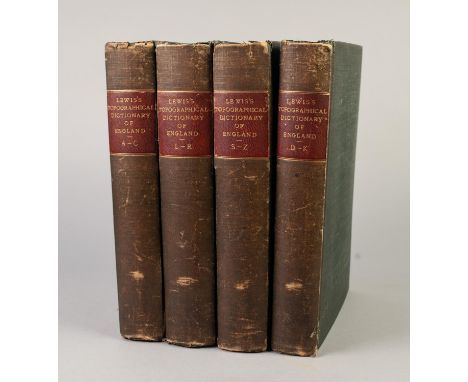 SAMUEL LEWIS, TOPOGRAPHICAL DICTIONARY OF ENGLAND, 4 volumes, published S Lewis & Co., 1831, bound in period green cloth with