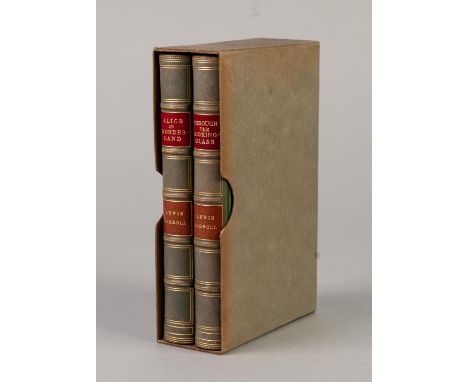 LEWIS CARROLL, ALICE IN WONDERLAND, PUBLISED MACMILLAN 1938, fine full leather binding, five raised bands, gilt tooling borde