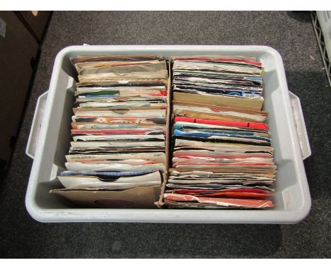 A box of mixed 7" singles including Judge Dread, The Modern Lovers, Michael Jackson etc.