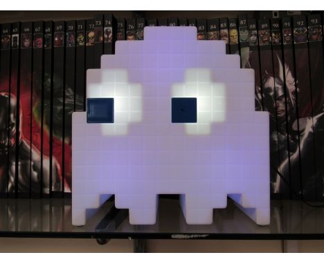 A Pac-Man pixel ghost desk lamp and a colour changing light-up unicorn (2)