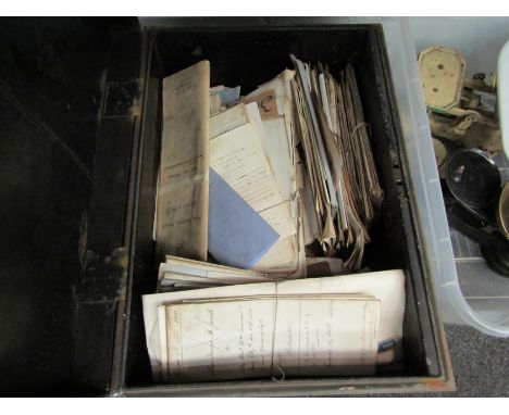 A solicitors vintage metal trunk containing a large quantity of 19th and 20th Century local interest Norfolk &amp; Suffolk de